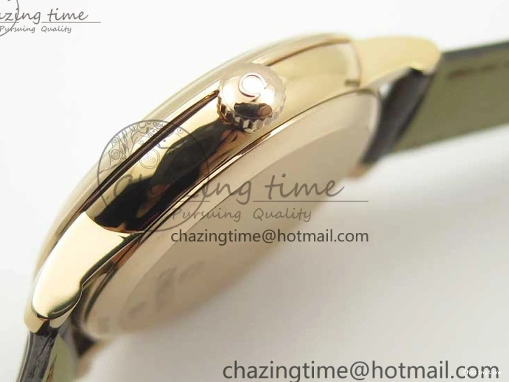 0119 Practical De Ville RG MKF 1:1 Best Edition Silver Dial RG Markers on Brown Leather Strap MIYOTA 9015 V 8049